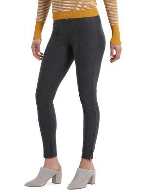 Hue Pintucked Tweed Ankle Leggings