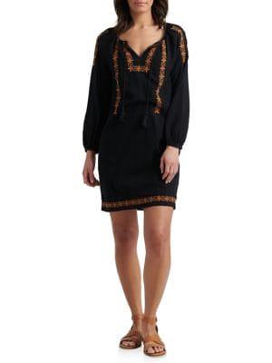 Lucky Brand Embroidered Cotton Shift Dress