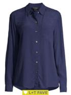 Lord & Taylor Spread-collar Pocket Shirt