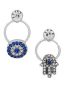Lonna & Lilly Silvertone Crystal Mis-matched Earrings