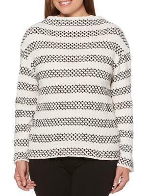 Rafaella Petites Chain-link Striped Pullover