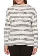 Rafaella Petites Chain-link Striped Pullover