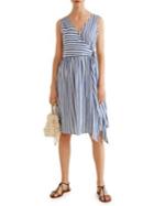 Mango Striped Wrap Cotton Shift Dress