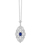 Effy Royale Bleu Sapphire And Diamond Pendant Necklace, 0.43 Tcw