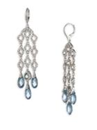 Jenny Packham Blue Swarovski Crystal And Silvertone Chandelier Earrings