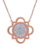 Sonatina 14k Rose Gold And 0.5 Tcw Diamond Quatrefoil Necklace