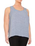 Lord & Taylor Striped Linen Tank Top