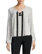 Vince Camuto Speckle Lace-up Top
