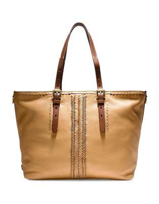 Cole Haan Loralie Whipstitch Top Zip Leather Tote