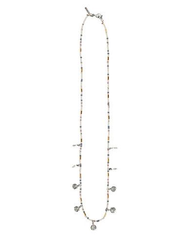 Chan Luu Sterling Silver Charm Beaded Necklace