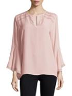 Ivanka Trump Lace-trimmed Bell-sleeve Blouse