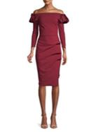 Chiara Boni La Petite Robe Off-the-shoulder Puff Sleeve Sheath Dress