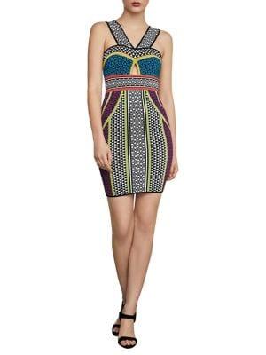 Bcbgmaxazria Mixed Print Bodycon Dress