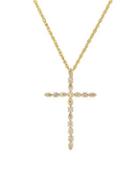 Lord & Taylor Cross Diamond And 14k Yellow Gold Pendant Necklace