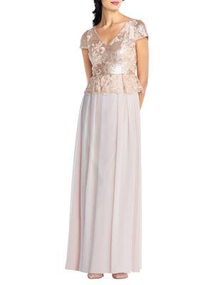 Adrianna Papell Sequined Long Dress