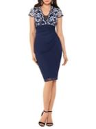 Betsy & Adam Scalloped Lace Bodice Bodycon Dress