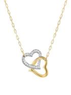 Swarovski Match Goldtone & Crystal Double Heart Necklace