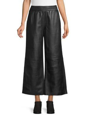 French Connection Leather Cropped Culottes