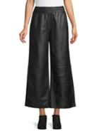French Connection Leather Cropped Culottes