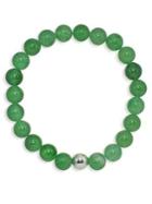 Lord & Taylor Sterling Silver And Aventurine Beaded Bracelet