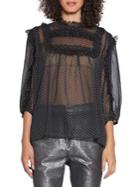 Walter Baker Abigail Dotted Sheer Top