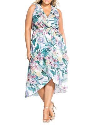 City Chic Plus Maxi Zaliki Sleeveless Fit-&-flare Dress