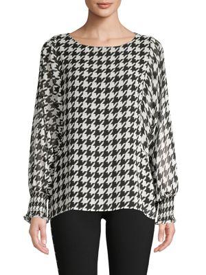 Vince Camuto Printed Long-sleeve Top