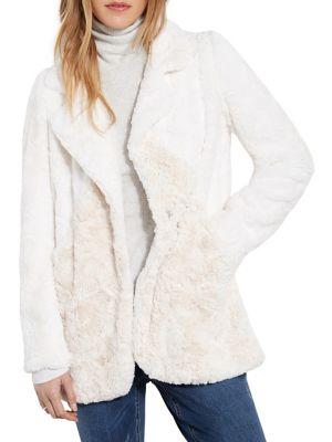 Karen Kane Colorblock Faux Fur Jacket