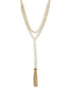 Design Lab Sterling Silver Tassel Y-necklace