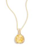 Bh Multi Color Corp. Diamond, Citrine & 14k Yellow Gold Pendant Necklace