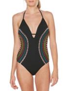 Laundry By Shelli Segal One-piece Embroidered Swimsuit