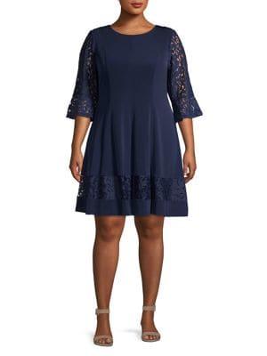 Eliza J Plus Plus Lace A-line Dress