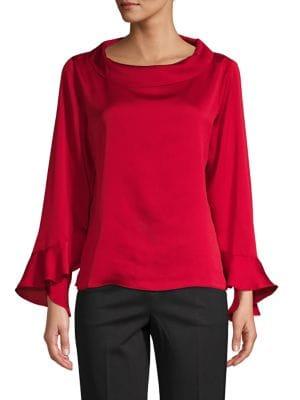 Vince Camuto Bell-sleeve Mockneck Top