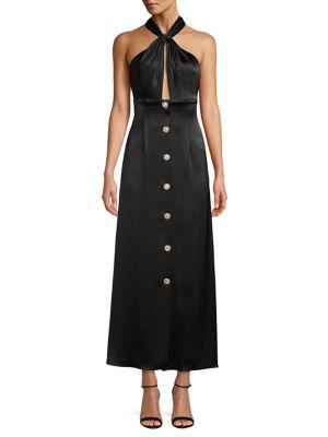 Jill By Jill Stuart Satin Crossover Halter Gown