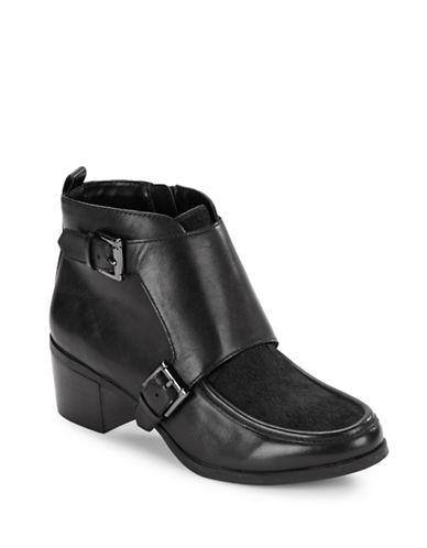 Anne Klein Jeffrey Calf Hair And Leather Ankle Boots