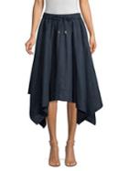 Donna Karan Pull-on Draped Linen Skirt