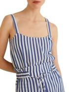 Mango Striped Cotton Cropped Top
