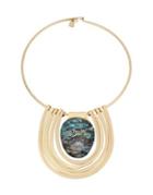 Robert Lee Morris Soho Midnight Hour Abalone Statement Round Wire Necklace
