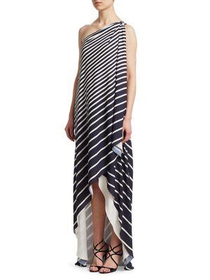 Halston Heritage One Shoulder Wrap Dress