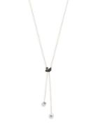 Faux Pearl And Iconic Swarovski Crystal Swan Y-necklace