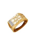Lord & Taylor 14k Yellow Gold And Rhodium Diamond Ring