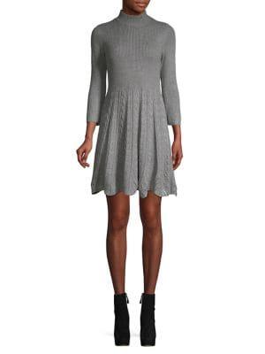 Eliza J Petite Ribbed Fit-&-flare Dress