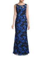 Karl Lagerfeld Paris Embroidered Floral Lace Gown