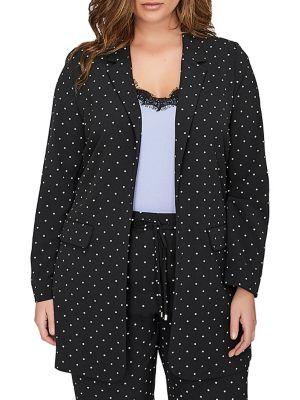 Addition Elle Michel Studio Plus Printed Notch Lapel Blazer