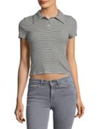 Design Lab Lord & Taylor Short Sleeve Cropped Polo