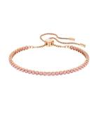 Swarovski Subtle Crystal & 18k Rose Gold-plated Sliding Bracelet