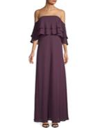 Calvin Klein Ruffled Overlay Floor-length Dress