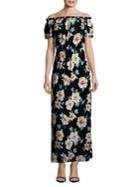 Design Lab Lord & Taylor Off The Shoulder Tropical Maxi Dress