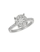 Morris & David Faceted 1.0 Tcw Diamond And 14k White Gold Ring