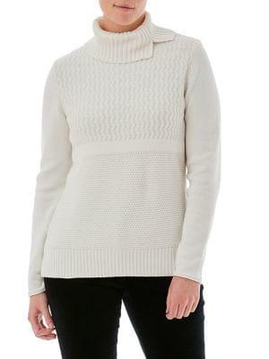 Olsen Stitch Interest Turtleneck Sweater